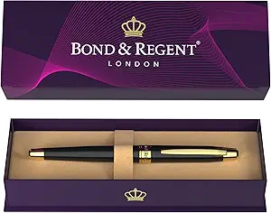 24 Karat Gold Luxury Rollerball Pen - Fancy Executive Professional Writing Gift Set for Men & Women, Nice Pens, Gloss Black