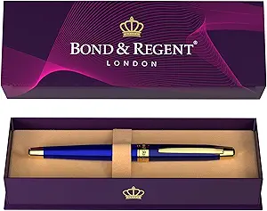 24 Karat Gold Luxury Rollerball Pen - Fancy Executive Professional Writing Gift Set for Men & Women, Nice Pens, Royal Blue