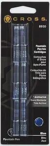 Fountain Pen Ink Cartridge - Blue - 6-Pack - Writing Instrument Refill for Consistent Ink Flow - Quick Replacement - Fast-Drying & Fade-Resistant - Seamless Chemical Compatibility