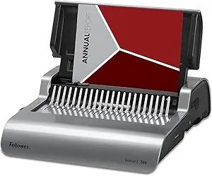 Fellowes 5216901 Quasar 500 Electric Comb Binding System, 16 7/8 x 15 3/8 x 5 1/8, Metallic Gray, Alloy Steel