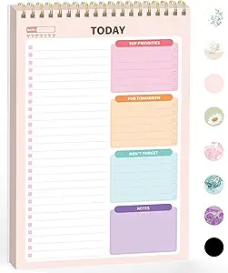 To Do List Notepad (6.5 x9.8), To Do List Notebook for Work, Undated Daily Planner Organizer for Tasks Checklist & Goal Planning, To Do List Perfect for Office, School, Cute