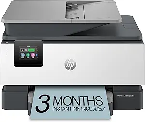 OfficeJet Pro 9125e Wireless All-in-One Color Inkjet Printer, Print, scan, copy, fax, ADF, Duplex printing best-for-office, 3 month Instant Ink trial included, AI-enabled (403X0A)