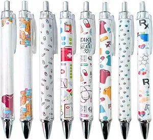 Pharmacy Wrap Pens 8PC - Best Writing Set for Healthcare Workers, Fun Medical Office Supplies Nurse Gift Essentials for Pharmacists, Nurses Week, and Bulk Gifts for Professionals and Students