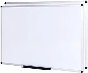 VIZ-PRO Large Magnetic Dry Erase White Board for Wall, 72 X 40 inches, Pack of 2, Aluminum Framed Whiteboard with Marker Tray for School Office Home