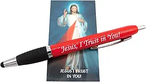 Westmon Works Divine Mercy Pen and Prayer Card Set Inspirational Catholic Writing Instrument with Holy Prayer Card